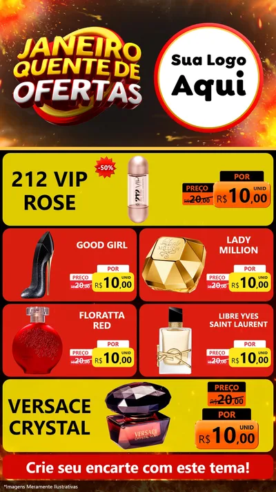 Modelo de TV para TV Vertical com o tema Janeiro Quente de Ofertas para Perfumes