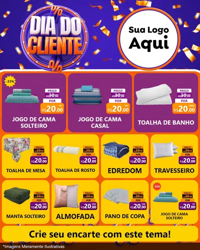 Modelo de Rede Social para Feed Instagram com o tema Dia do Cliente para Cama, Mesa e Banho