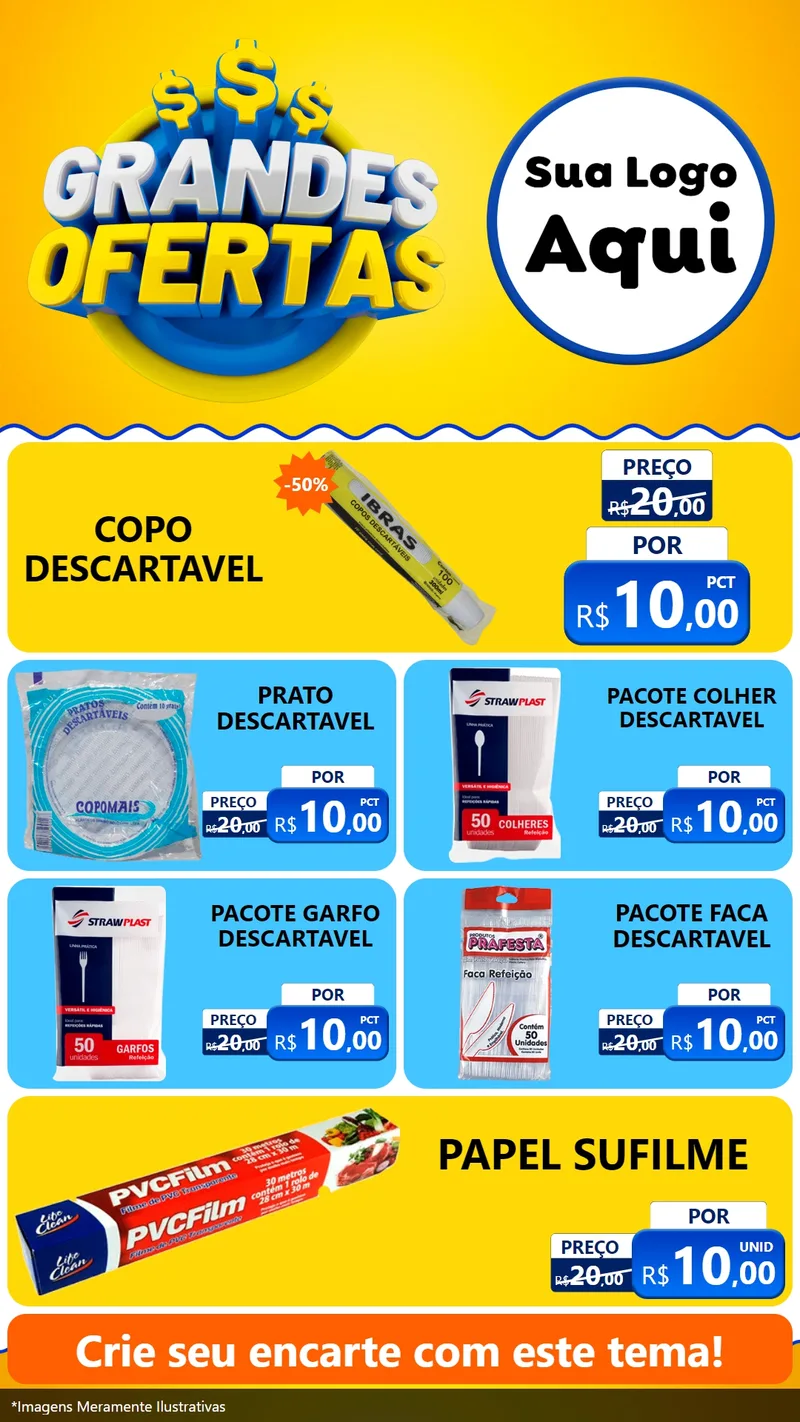 Modelo de TV para TV Vertical com o tema Grandes Ofertas para Embalagens