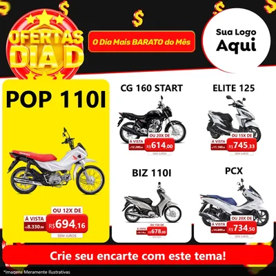 Modelo de Rede Social para Feed Facebook com o tema Dia D para Concessionaria de Motos