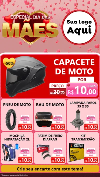 Modelo de Rede Social para Stories com o tema Especial Dia Das Mães para Moto peças