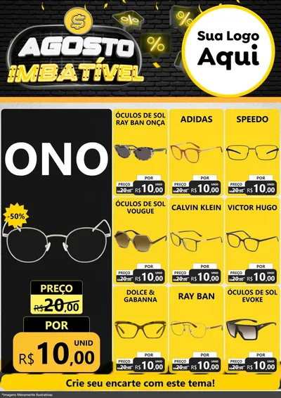Modelo de Encarte para Encarte A4 Vertical com o tema Agosto Imbatível para Óticas
