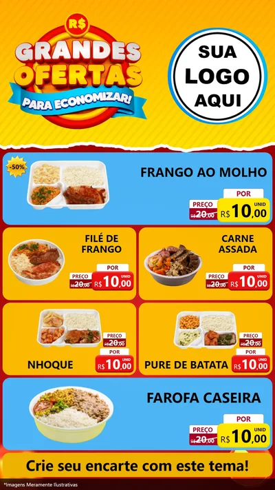 Modelo de TV para TV Vertical com o tema Grandes Ofertas Para Economizar! para Restaurante