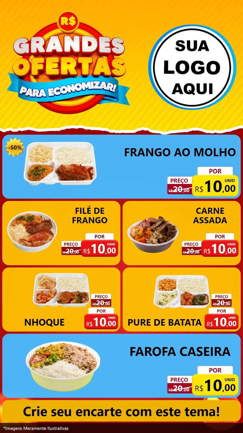 Modelo de TV para TV Vertical com o tema Grandes Ofertas Para Economizar! para Restaurante