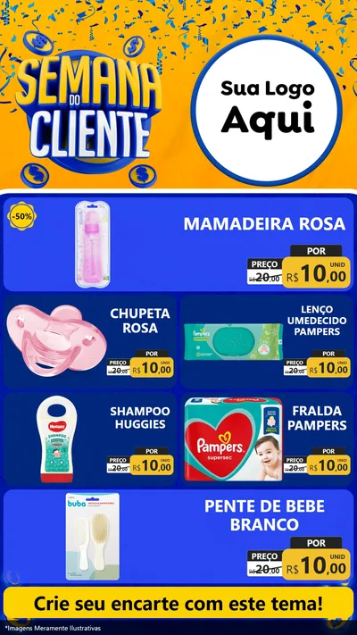 Modelo de TV para TV Vertical com o tema Semana do Cliente para Bebês