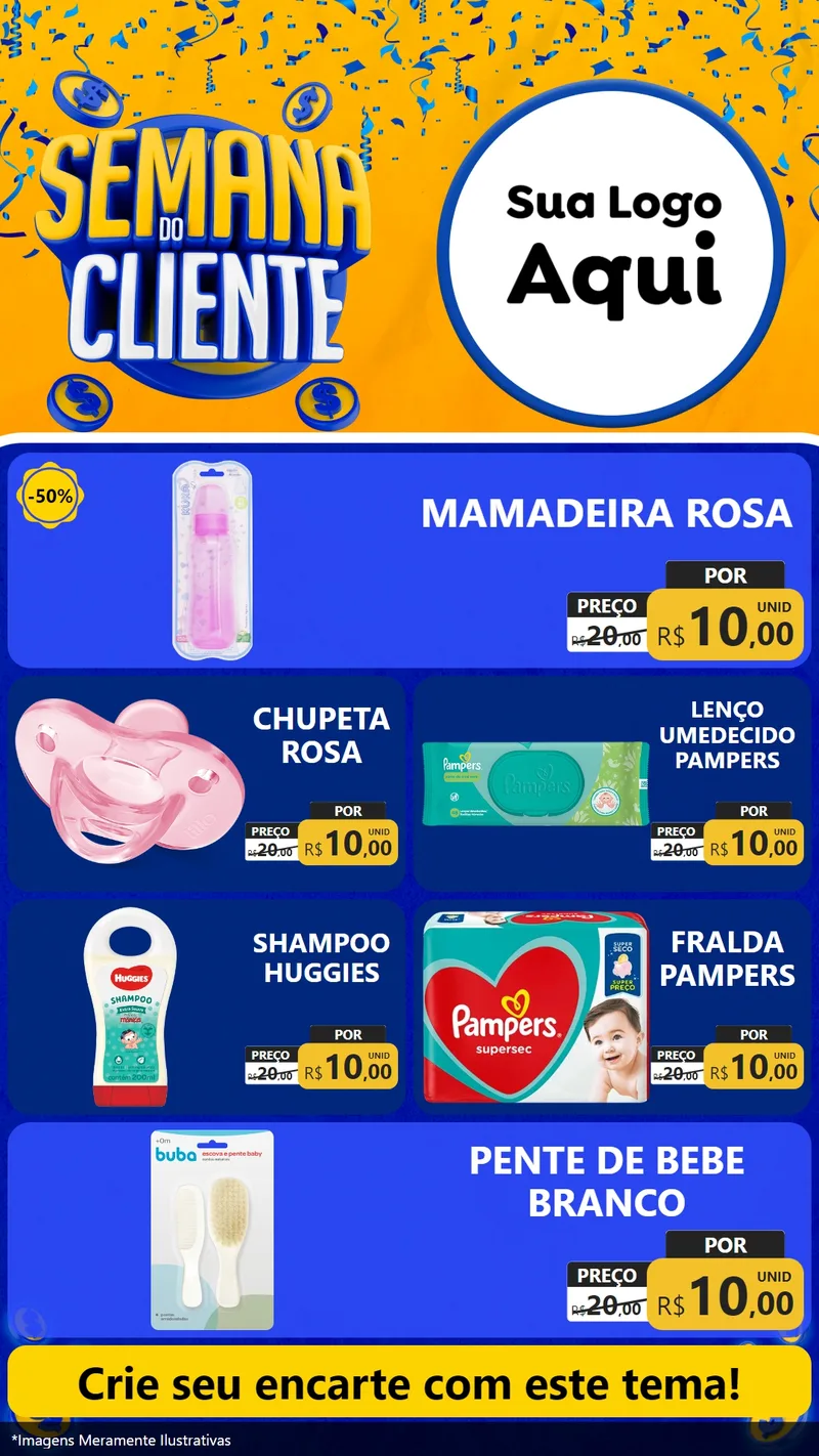 Modelo de TV para TV Vertical com o tema Semana do Cliente para Bebês