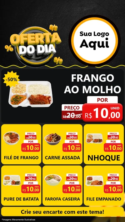 Modelo de Rede Social para Stories com o tema Oferta Do Dia para Restaurante
