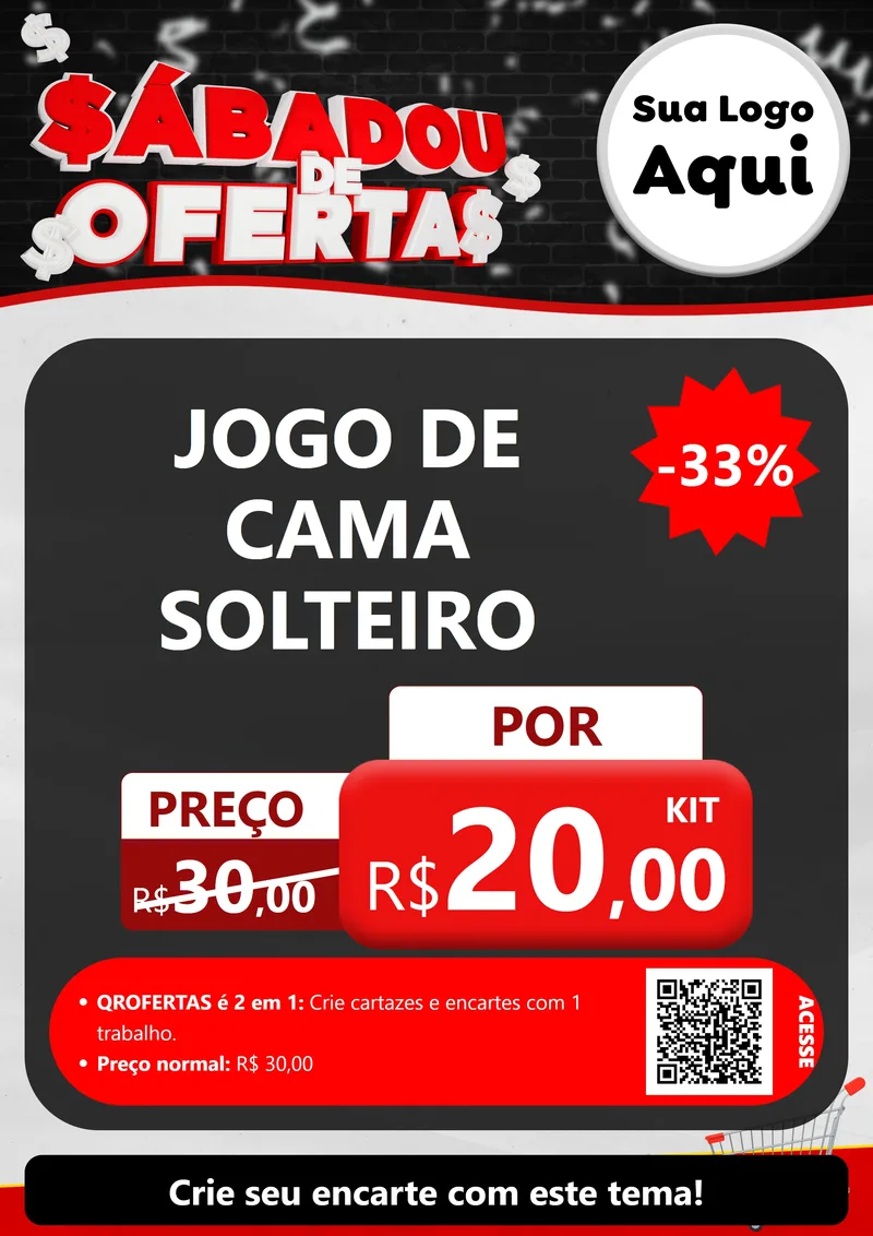 Modelo de Cartaz para Cartaz A4 Vertical com o tema Sabadou de Ofertas para Cama, Mesa e Banho