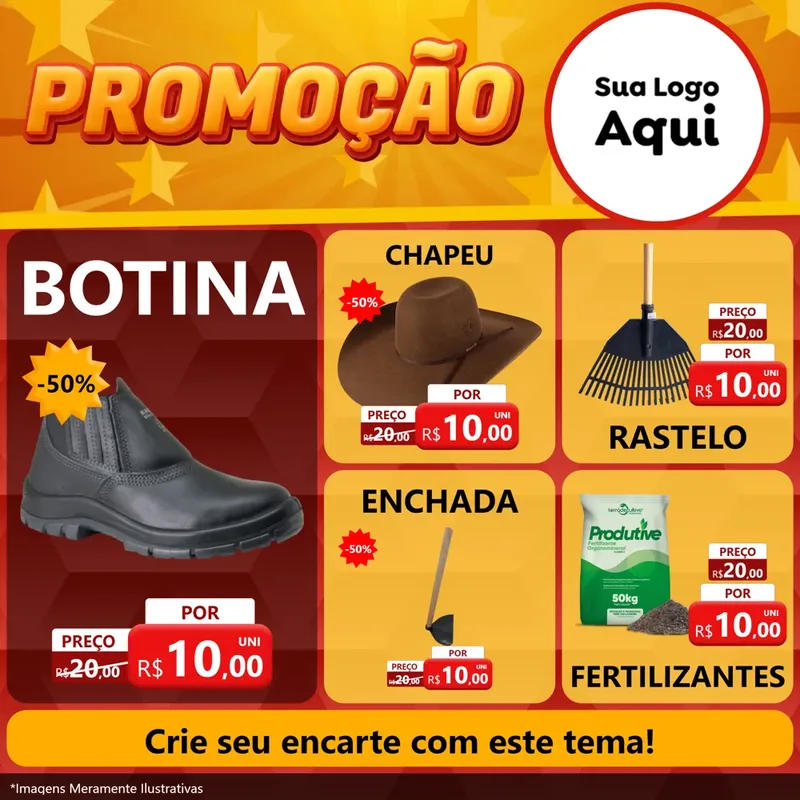 Modelo de Rede Social para Feed Facebook com o tema Promoção para Agropecuária