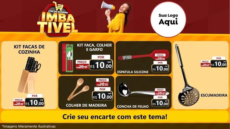 Modelo de TV para TV Horizontal com o tema Fim de Semana Imbatível para Utilidades Domésticas