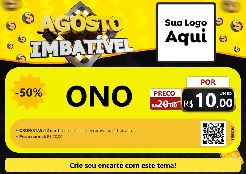 Modelo de Cartaz para Cartaz A4 Horizontal com o tema Agosto Imbatível para Óticas