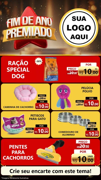 Modelo de TV para TV Vertical com o tema Fim de Ano Premiado para Pet Shop
