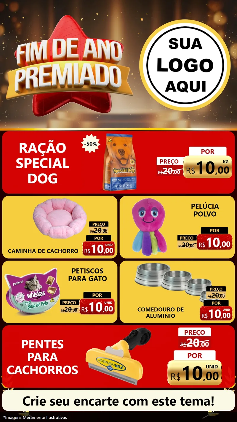 Modelo de TV para TV Vertical com o tema Fim de Ano Premiado para Pet Shop