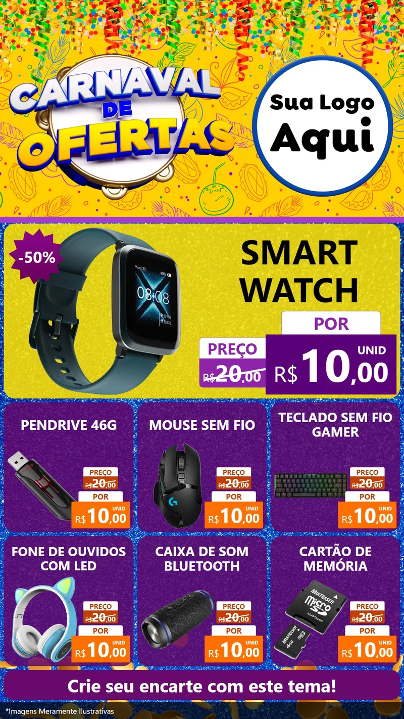 Modelo de Rede Social para Stories com o tema Carnaval de Ofertas para Informática
