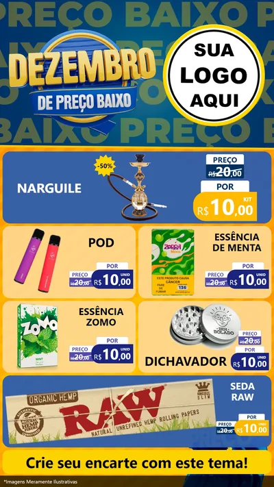 Modelo de TV para TV Vertical com o tema Dezembro de Preço Baixo para Tabacaria