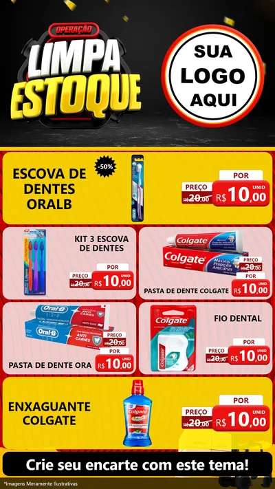 Modelo de TV para TV Vertical com o tema Operação Limpa Estoque para Higiene Pessoal