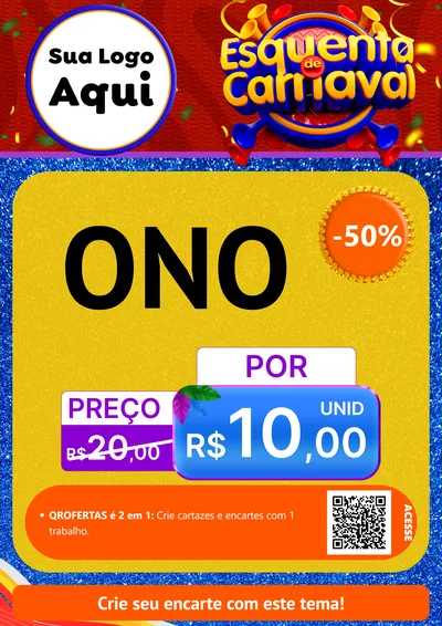 Modelo de Cartaz para Cartaz A4 Vertical com o tema Esquenta de Carnaval para Óticas