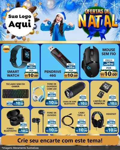 Modelo de Rede Social para Feed Instagram com o tema Ofertas de Natal para Informática