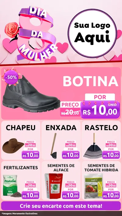 Modelo de Rede Social para Stories com o tema Dia da Mulher para Agropecuária