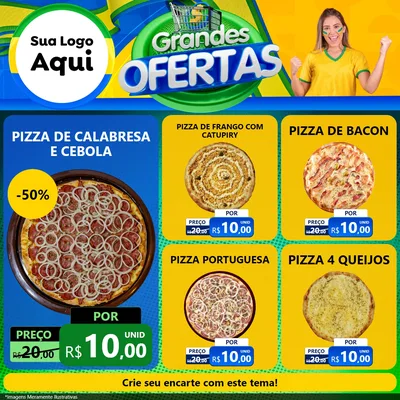 Modelo de Rede Social para Feed Facebook com o tema Grandes Ofertas para Pizzaria