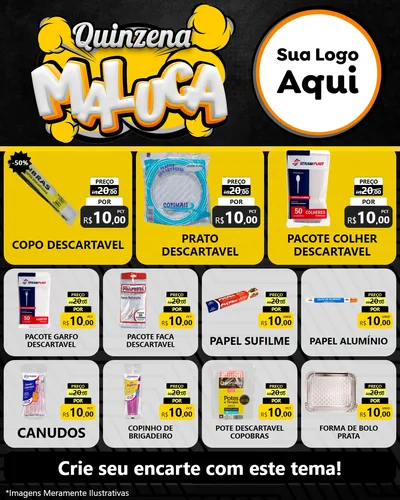 Modelo de Rede Social para Feed Instagram com o tema Quinzena Maluca para Embalagens