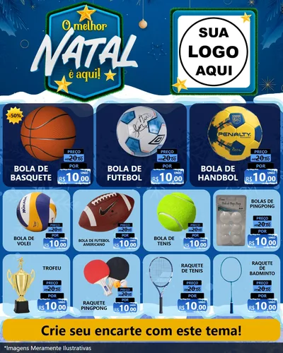 Modelo de Rede Social para Feed Instagram com o tema O Melhor Natal É Aqui! para Artigos Esportivos
