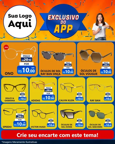 Modelo de Rede Social para Feed Instagram com o tema Exclusivo do Aplicativo para Óticas