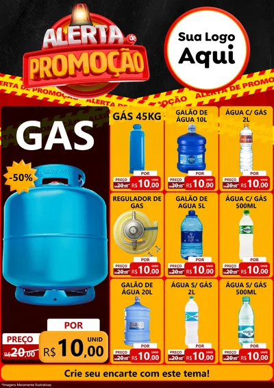 Modelo de Encarte para Encarte A4 Vertical com o tema Alerta de Promoção para Água e gás
