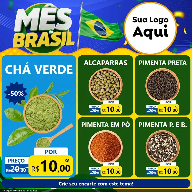 Modelo de Rede Social para Feed Facebook com o tema Mês do Brasil para Produtos Naturais