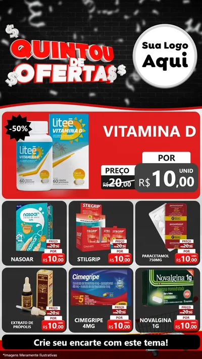 Modelo de Rede Social para Stories com o tema Quintou de Ofertas para Farmácia