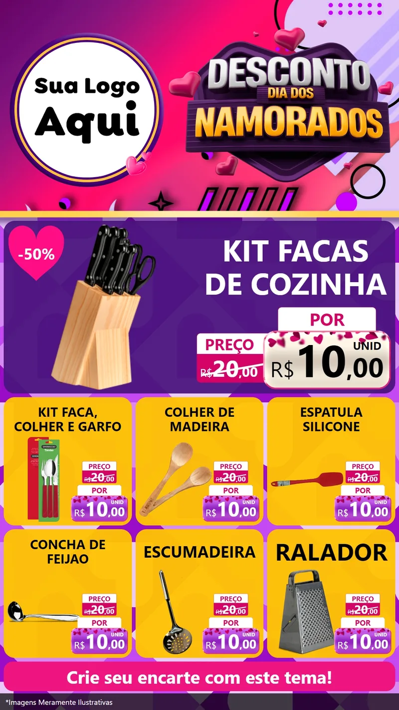 Modelo de Rede Social para Stories com o tema Desconto Dia dos Namorados para Utilidades Domésticas