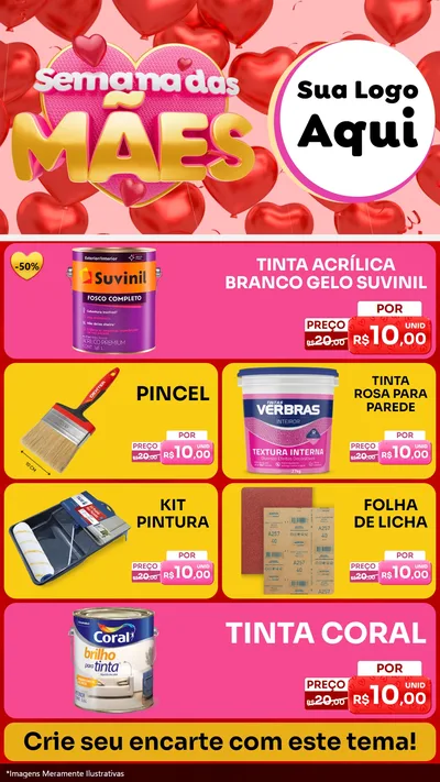 Modelo de TV para TV Vertical com o tema Semana Das Mães para Tintas e Ferramentas
