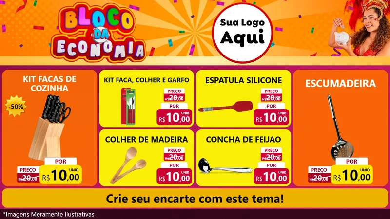 Modelo de TV para TV Horizontal com o tema Bloco da Economia para Utilidades Domésticas