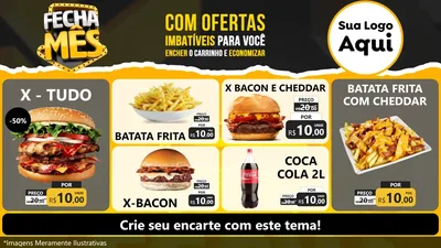 Modelo de TV para TV Horizontal com o tema Fecha Mês para Hamburgueria