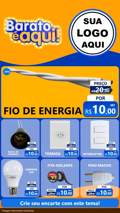 Modelo de Rede Social para Stories com o tema Barato é aqui para Materiais Elétricos