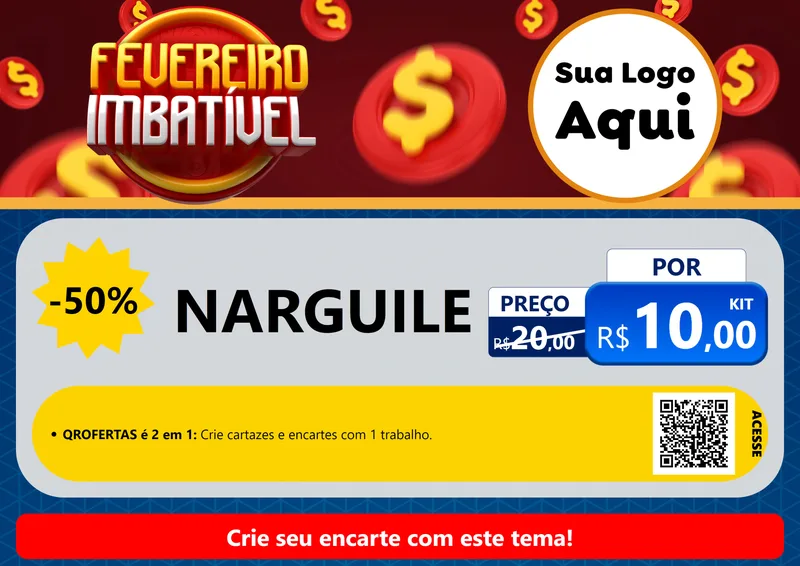 Modelo de Cartaz para Cartaz A4 Horizontal com o tema Fevereiro Imbatível para Tabacaria