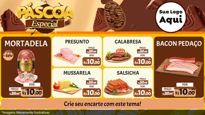 Modelo de TV para TV Horizontal com o tema Páscoa Especial para Frios e Laticínios