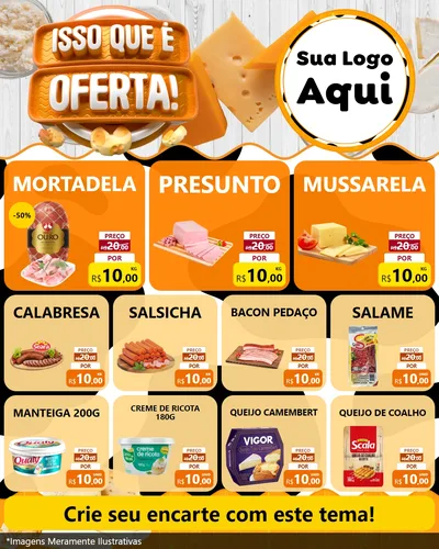 Modelo de Rede Social para Feed Instagram com o tema Isso Que É Oferta para Frios e Laticínios