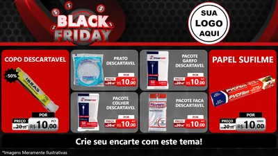 Modelo de TV para TV Horizontal com o tema Black Friday para Embalagens