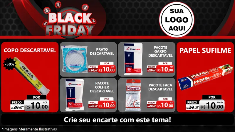 Modelo de TV para TV Horizontal com o tema Black Friday para Embalagens
