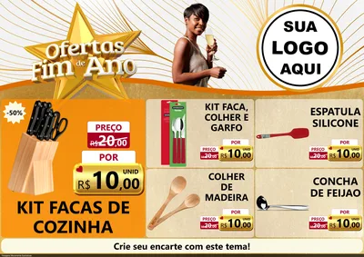 Modelo de Encarte para Encarte A4 Horizontal com o tema Ofertas Fim de Ano para Utilidades Domésticas