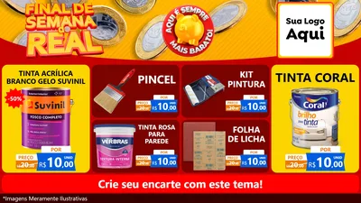 Modelo de TV para TV Horizontal com o tema Final de Semana do Real para Tintas e Ferramentas