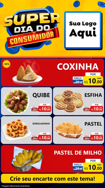 Modelo de TV para TV Vertical com o tema Super Dia do Consumidor para Salgadaria