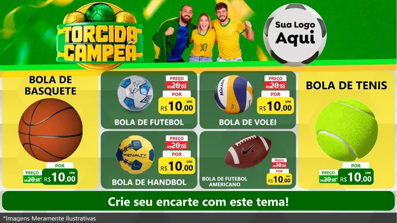Modelo de TV para TV Horizontal com o tema Torcida Campeã - Copa para Artigos Esportivos