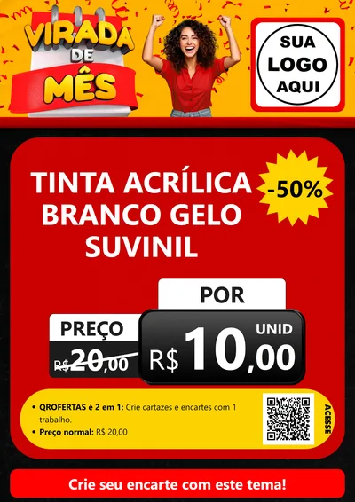 Modelo de Cartaz para Cartaz A4 Vertical com o tema Virada de Mês para Tintas e Ferramentas