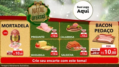 Modelo de TV para TV Horizontal com o tema Ofertas de Natal para Frios e Laticínios