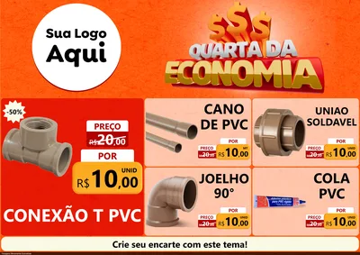 Modelo de Encarte para Encarte A4 Horizontal com o tema Quarta da Economia para Tubos e conexões