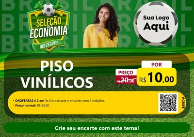 Modelo de Cartaz para Cartaz A4 Horizontal com o tema Seleção de Economia - Copa para Material para Construção