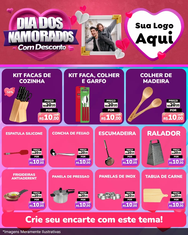 Modelo de Rede Social para Feed Instagram com o tema Dia Dos Namorados Com Desconto para Utilidades Domésticas