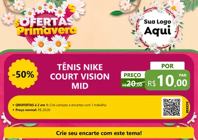 Modelo de Cartaz para Cartaz A4 Horizontal com o tema Ofertas de Primavera para Calçados